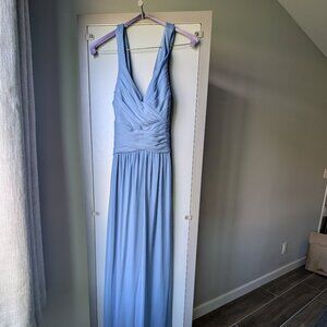 David's Bridal Bridesmaid dress - Steel Blue Mesh